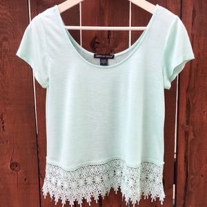 Sea Foam Green Lace Top